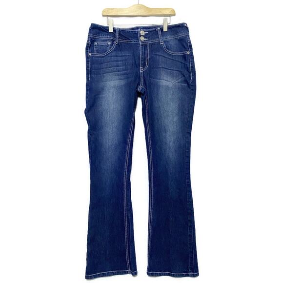 Wall Flower Denim Blue Jeans Girl's Size 3 Bootcut w/Embellished Back Pockets - Picture 2 of 7